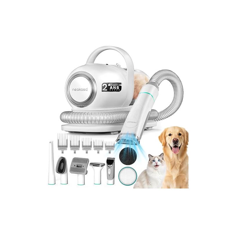 Neakasa P1 Pro Brosse Chat, Brosse Chien, Tondeuse professionnelle pour chats et chiens, Aspirateur de poils 13000 Pa, Silencieu