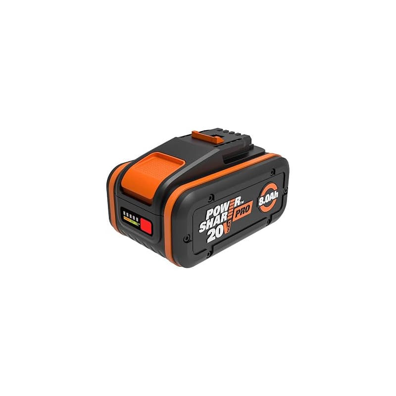 WORX - Batterie Powershare Pro Haute capacité - 20V - 8Ah - WA3648 (avec indicateur de Niveau de Charge, Compatible avec Tous Le