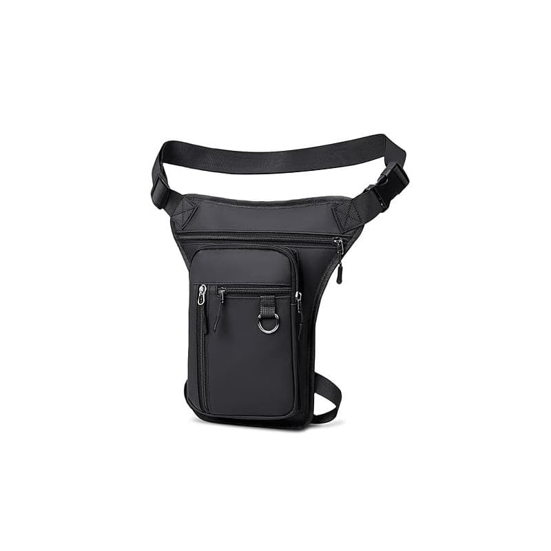 Flintronic Sacoche de Jambe Moto, Sac Tactique de Jambes Étanche, Multifontion Moto Poche Jambe, avec Sangle de Jambe Amovible,