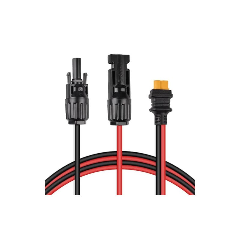 URAQT Connecteur de Panneau Solaire au Câble Adaptateur XT60 12AWG, 60CM IP68 Imperméable Double gaine PVC Résistant à La Chaleu