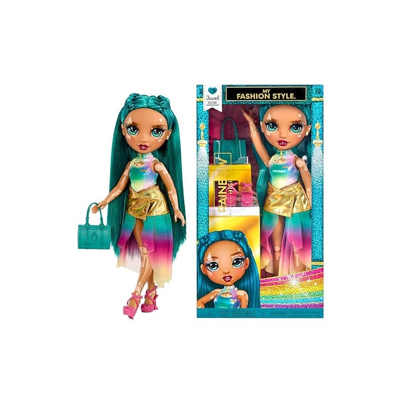 RAINBOW HIGH My Fashion Style Doll - Jewel - Poupée Mannequin émeraude de 28 cm avec Tenue, Sac à Main et Chaussures, Jouet arti