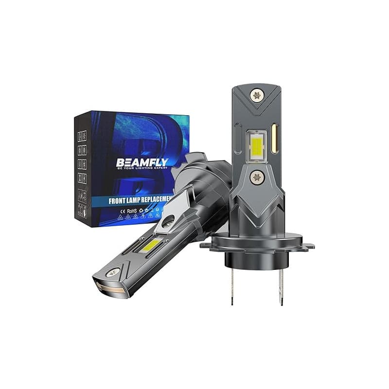 BEAMFLY Ampoules H7 LED 20000lm 100W, Ampoules de phare voiture et moto, Kit d'ampoules 12v pour feux de route ou feux de croise