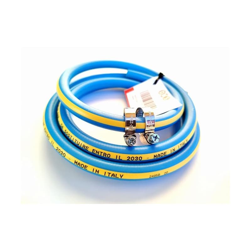 Tuyau pour gaz GPL m 2 + 2 colliers de serrage (tuyau+pinces) conforme à la norme UNI CIG 7140, homologation IMQ.