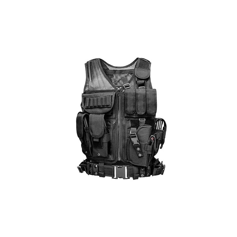 N / C Gilet Tactique Paintball Airsoft - SWAT Modulaire Réglable Veste Pour Chasse À L'extérieur Randonnée