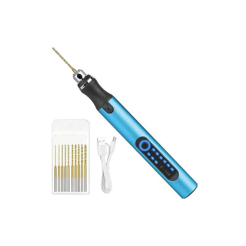Ainiv Mini Perceuse Électrique Sans Fil à 3 Vitesses, Perceuse à Main Électrique à Chargement USB, avec 10 Petits Forets, pour B