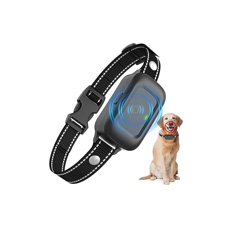Collier Anti Aboiement Chien, Automatique Collier de Dressage pour Détection Intelligente des Aboiements, Ultrasons/Bip/Vibratio