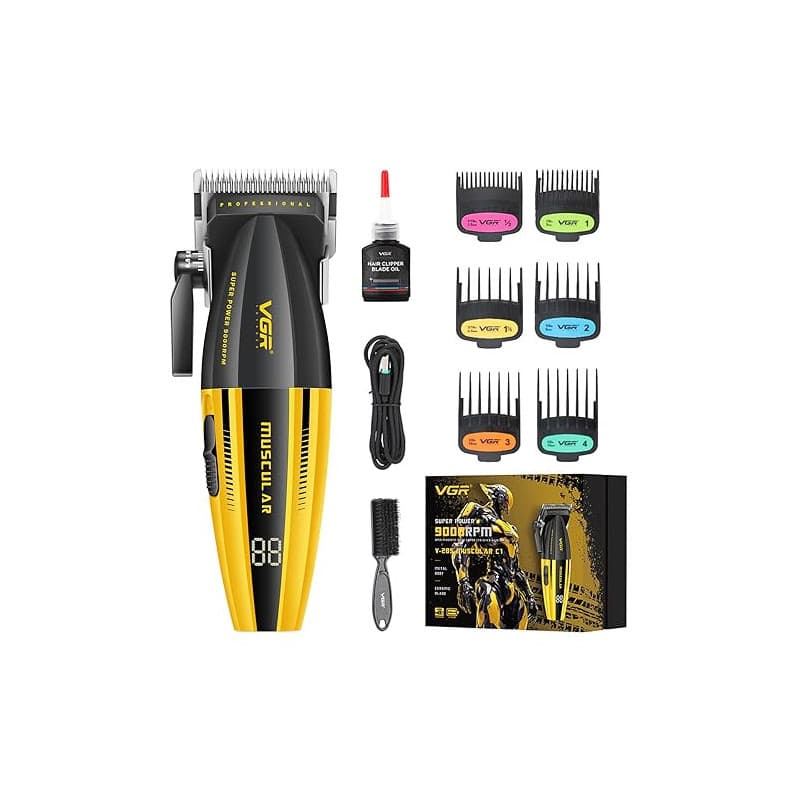 VGR 285 Fresh Fade Tondeuse à Cheveux Hommes Professionnel, 9000 RPM Tondeuse Pro Sans Fil pour Coupe de Cheveux Compacte Légère
