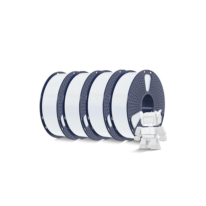 SUNLU Filament PLA Haute Vitesse 1.75 mm pour Imprimante 3D Rapide, HS-PLA, 4KG, Paquet de 4, Blanc