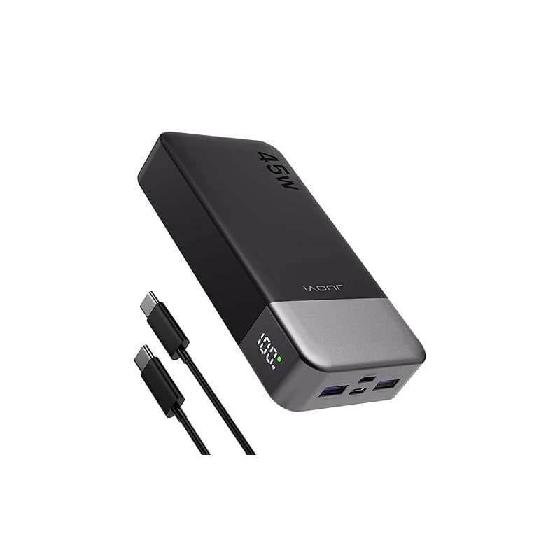 JUOVI J2621 Batterie Externe 45W 20000mAh Power Bank, Chargeur Externe Portable Charge Rapide PD 3.0 QC 4.0 USB-C in & Out Compa