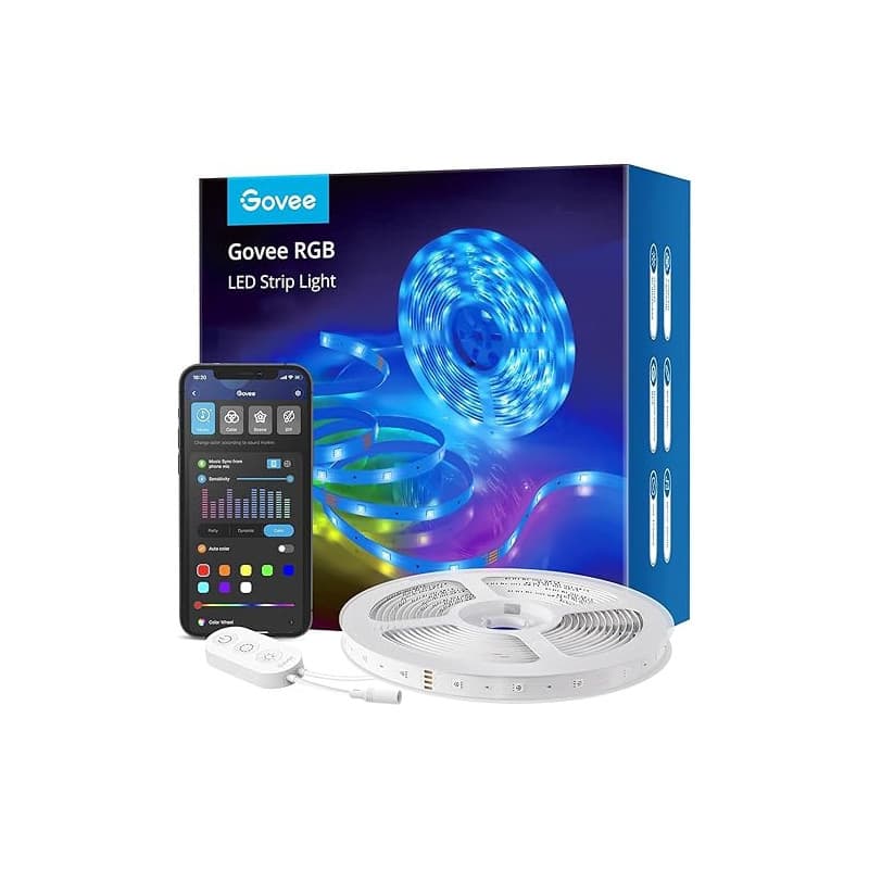 Govee Ruban LED 5m, WiFi Bande LED RGB Multicolore, App Contrôle, Mode Musique, LED Chambre Compatible avec Alexa et Google Home