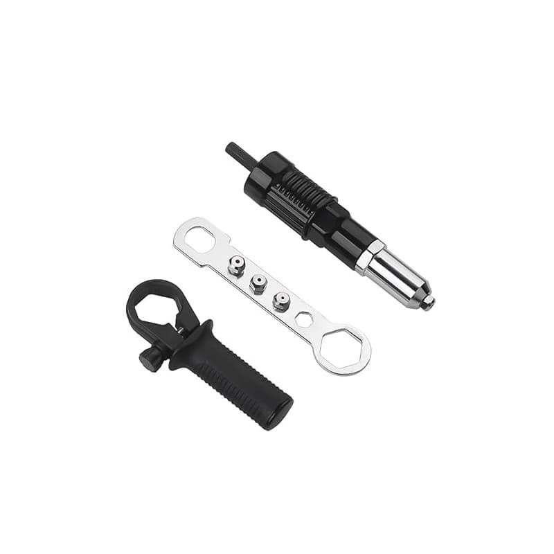 POFET Adaptateur Riveteuse, Kit d'adaptateur de Pistolet à Riveter pour Perceuse électrique sans Fil, Pistolet à Riveter électri