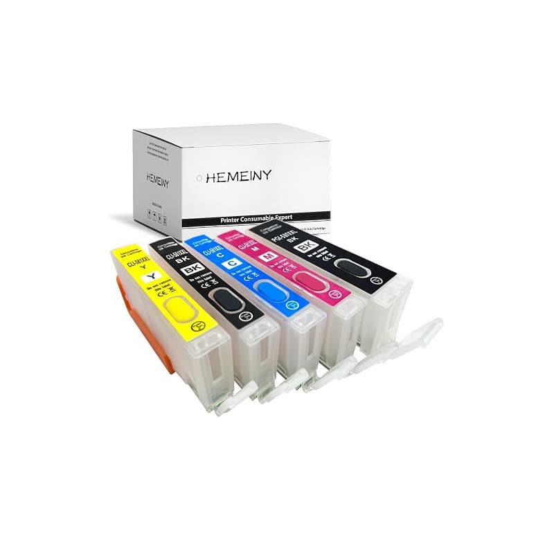 HEMEINY PGI-580XXL CLI-581XXL Cartouche d'encre Rechargeable Compatible pour Pixma TS6350 TS6250 TS6151 TS6150 TR8550 TR7550 TS7