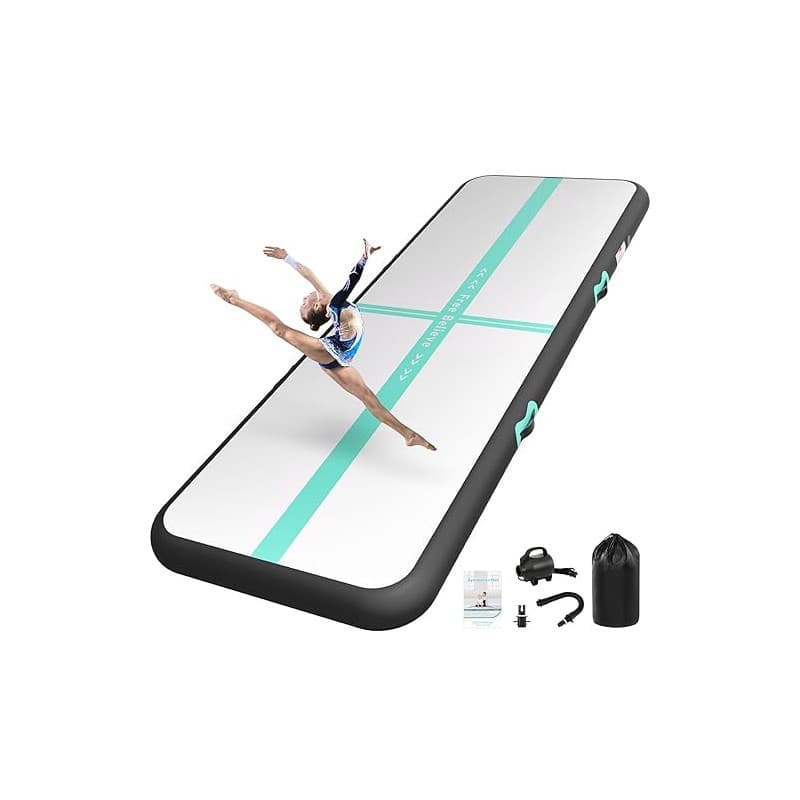 Tapis de Gymnastique 2/3/4/5/6m épaisseur 10/15cm avec Pompe à air 600W,Tapis de Gym,Tumbling Mat, Air Floor Mat pour Gymnastiqu
