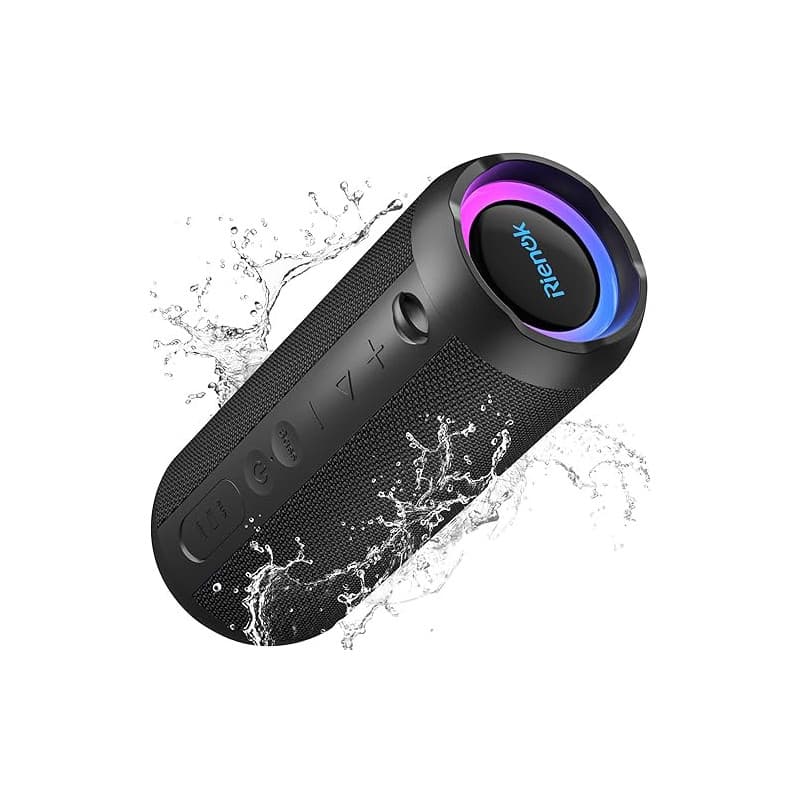 RIENOK Enceinte Portable Bluetooth aux Basses Renforcées, 30H, Bluetooth 5.3, 30W Enceinte Puissante, IPX7, AUX, TF Carte, pour