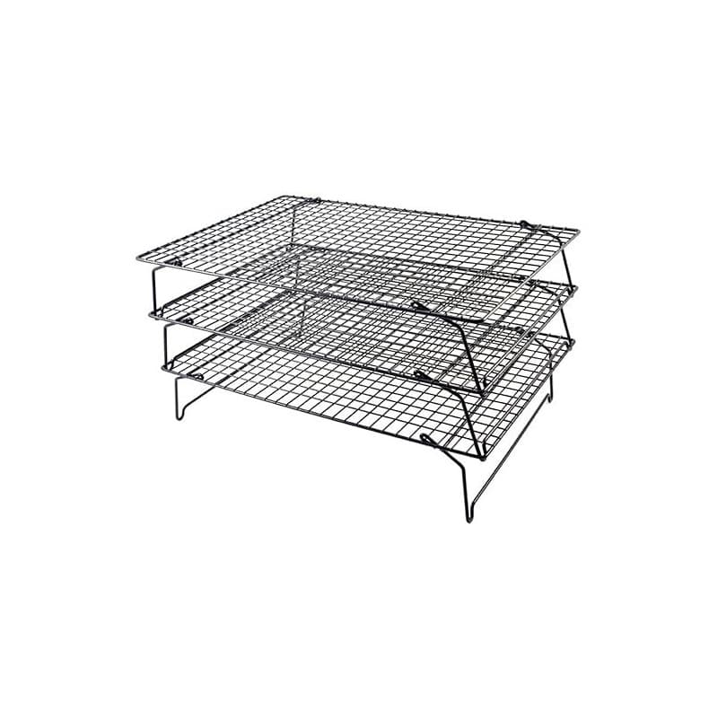 Tala Grille de Refroidissement 3 Niveaux Antiadhésive – Support Pliable Gain de Place – Grille de Refroidissement pour Gâteaux,