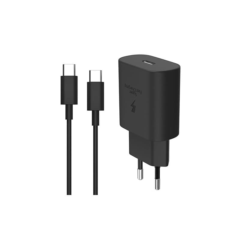 Port 25W USB C Chargeur Rapide avec Câble Type C Compatible avec Samsung S25 S24 S23 S22 S21 S21 Ultra 5g S20 Ultra S20 A16 A26