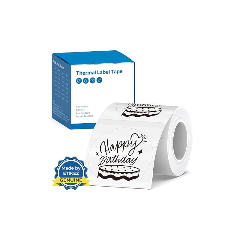 ETIKEZ Étiquettes thermiques pour imprimante PM260, ruban thermique imperméable multi-usages, 1 rouleau de 150 feuilles de papie