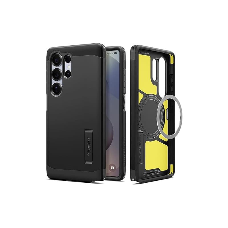 Spigen Tough Armor(AI) MagFit Coque Compatible avec Samsung Galaxy S25 Ultra - Noir