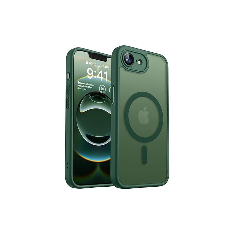 CANSHN Coque Magnétique pour iPhone 16e/iPhone 17e(6,1 Pouces), Compatible avec MagSafe, [Protection Complète de l'appareil Phot