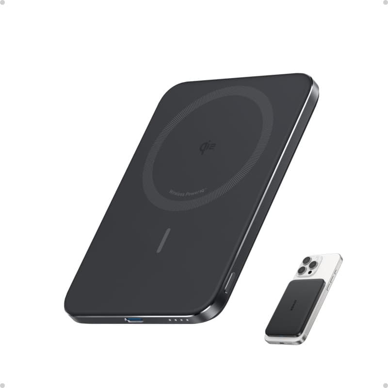 Anker Nano Batterie Externe Magsafe certifiée Qi2 15W magnétique Ultra-Fine 5000 mAh, Rapide, Ergonomique et Compatible MagSafe,