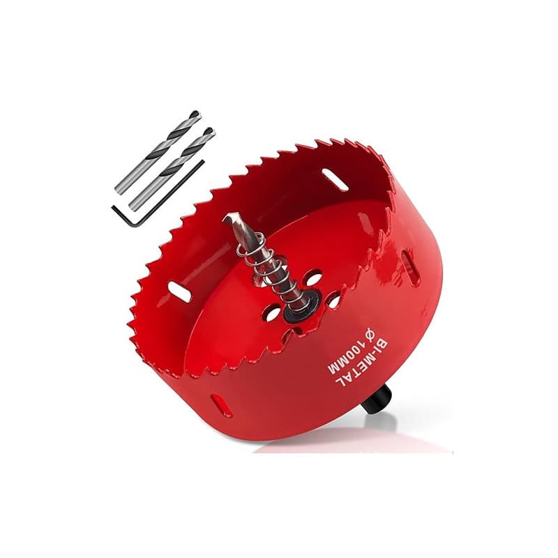 Yeepeo Scie Cloche 100mm, HSS M42 Bi-Métal Scies-cloches Bois, Scie à Trous Avec Adaptateur et Foret de Centrage idéale pour Boi