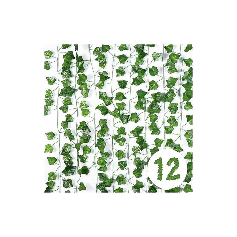 Vinabo Lierre Artificiel Decoration Chambre, 12Pcs 2.1m Faux Lierre Plante Artificielle, Lieres Guirlande pour Chambre,Cuisine,