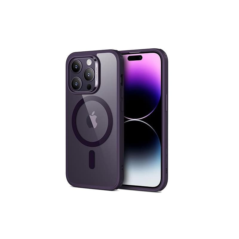 ESR Coque pour iPhone 14 Pro, Compatible avec MagSafe, Hybrid Magnétique Case pour iPhone 14 Pro avec HaloLock, Protection Antic