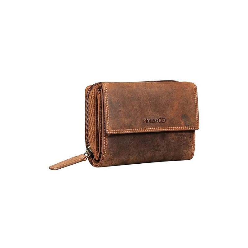 STILORD "Thea Porte-Monnaie en Cuir pour Femmes Portefeuille RFID Vintage avec Protection NFC Wallet avec Fermeture Éclair et Bo