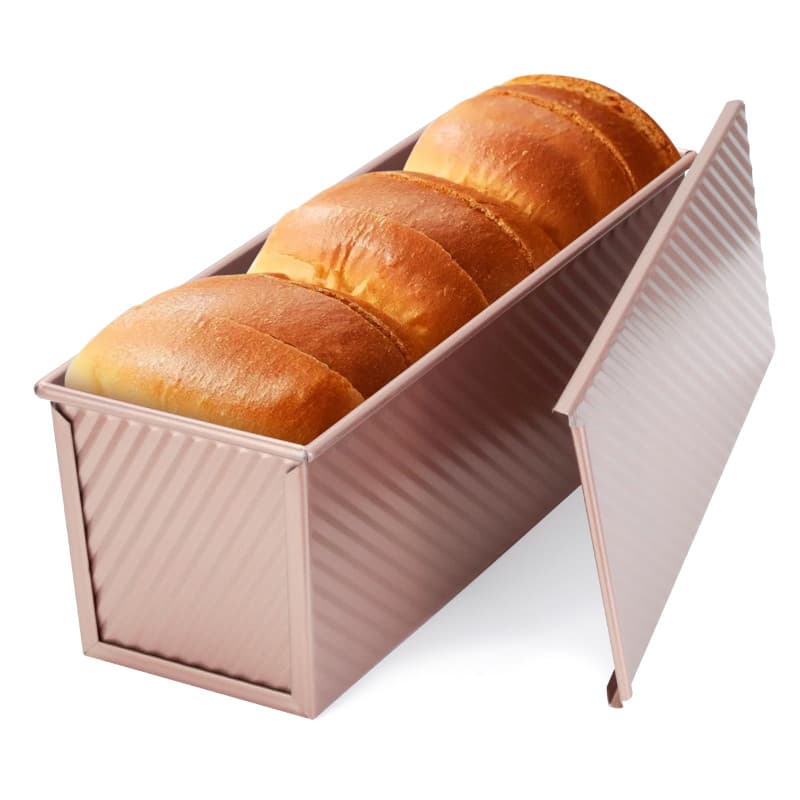 VINATO Moule Pain de Mie, Moule Pain de Mie avec Couvercle, 32 x 12 x 11,5cm-Capacité 1000 g de Pâte, Rectangulaire Moule a Brio