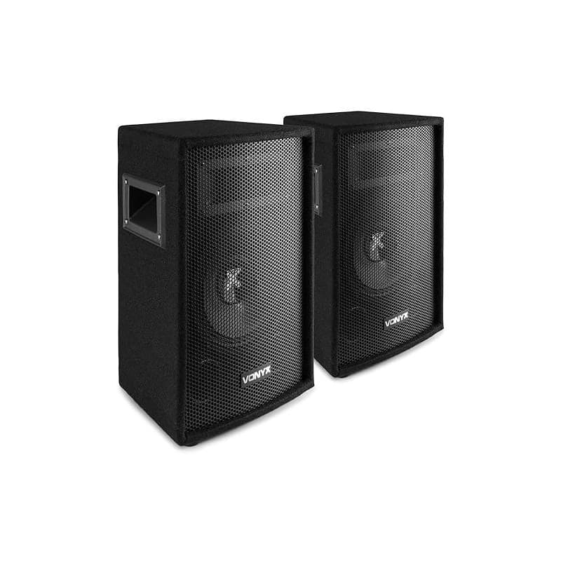VONYX SL8 Pack 2 Enceintes Passives 8" (800 W Max), Sonorisation DJ Compacte et Puissante, Système Sono 2-Voies avec Poignées et