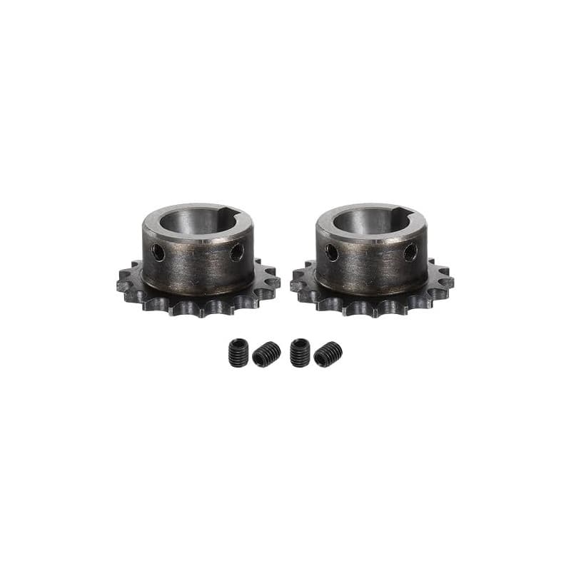 QUARKZMAN 2Pcs Pignon de Chaîne à Rouleaux ISO/DIN 06B-1 Type B, Alésage de 25mm, Pas de 3/8", en Acier A3, Simple Brin, Denture