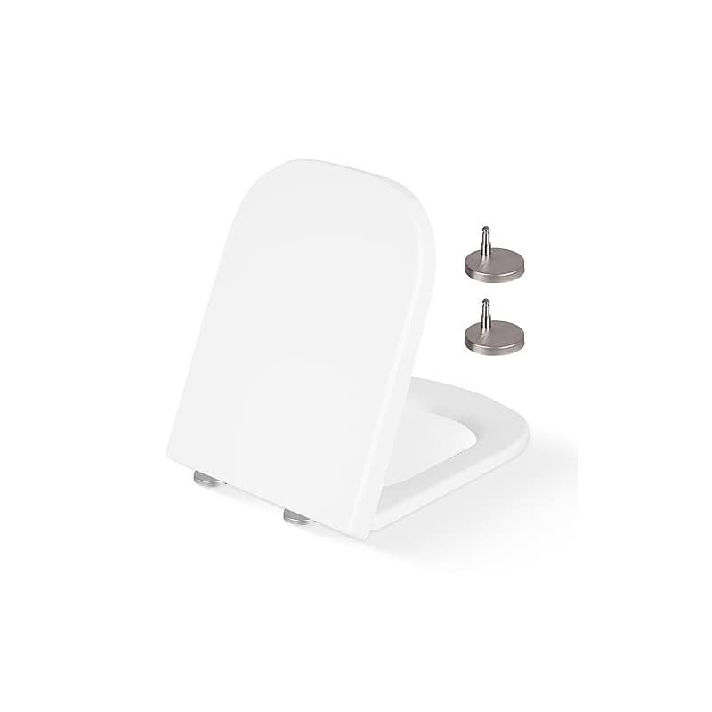 CUQOO Abattant de toilette carré à fermeture douce – Siège de toilette robuste de qualité supérieure avec dégagement rapide, ins