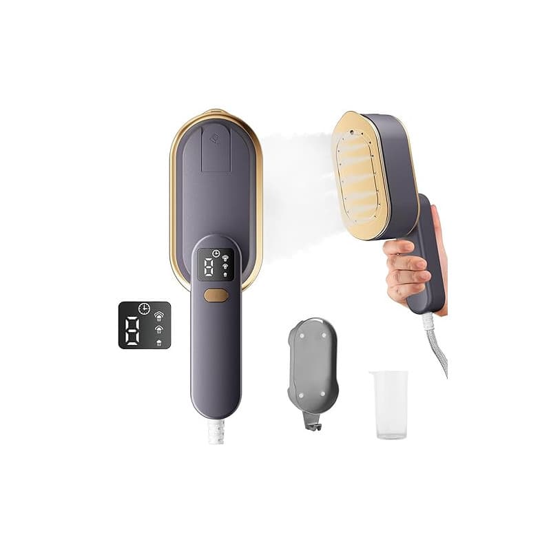Fer à vapeur de voyage avec écran LCD, 10S, chauffage rapide, 2000 W, avec poignée rotative à 180°, défroisseur portable, 3 nive