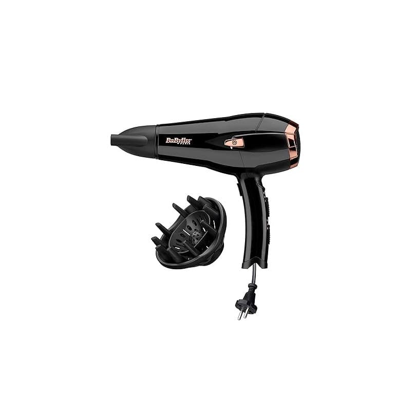 BaByliss Sèche-cheveux Cordkeeper - Sèche-cheveux puissant de 2000W avec 1,65m cordon rétractable, Technologie ionique anti-fris