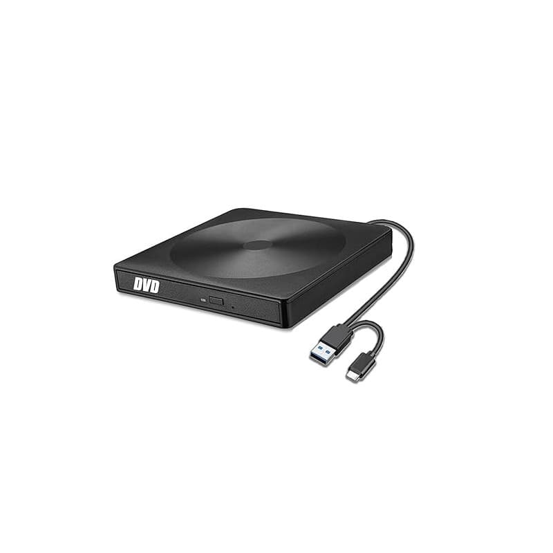 GERUI Lecteur DVD externe, graveur CD DVD USB 3.0 de type C Writer DVD/CD +/-RW Lecteur CD pour ordinateur portable de bureau av