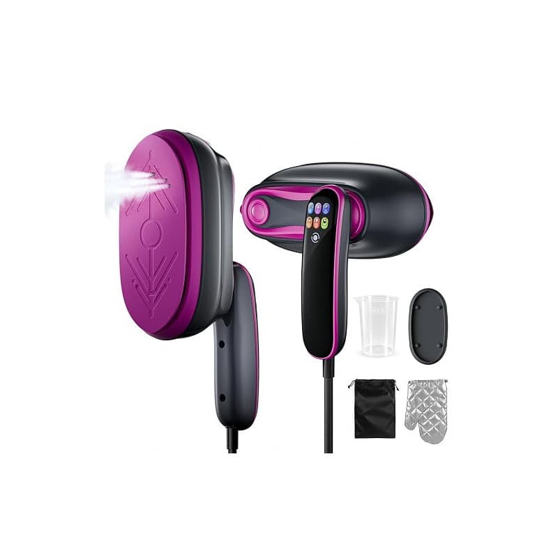Défroisseur Vapeur 2 En 1, Défroisseur à Main 1300 W Portable Vêtements, Fer à Repasser de Voyage Écran Tactile Multi-Modes, 4 V