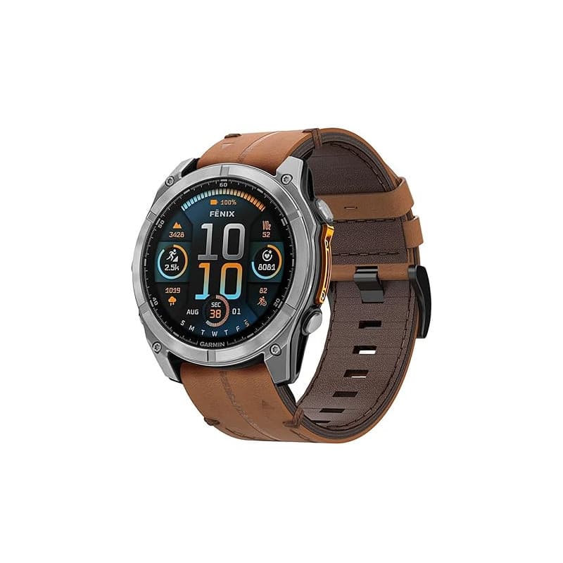 Cuir Bracelet pour Garmin Fenix 7, 22mm Cuir Bande Quick Fit Bracelet pour Fenix 8 47mm, FEnix 6, FEnix 6 Pro, FENix 5, FENix 5