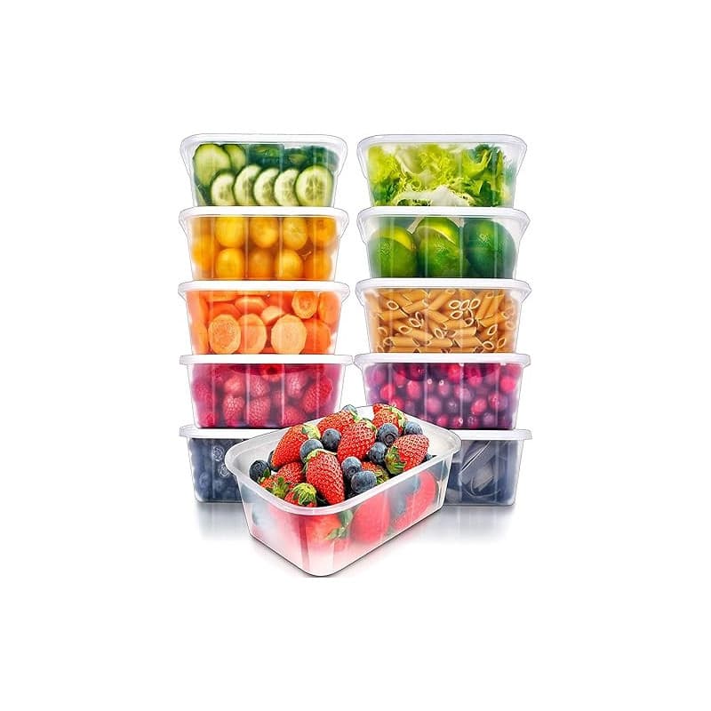 KAHEIGN 25 Pièces Contenants D'entreposage des Aliments, 1000ml Réutilisable Boîtes de Préparation deRepas en Plastique Conteneu