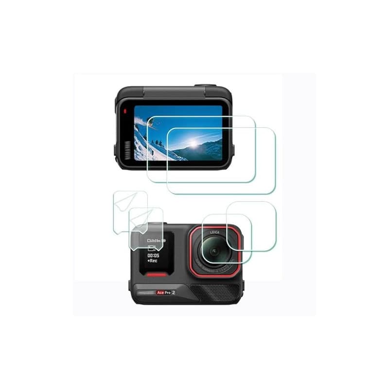 ULBTER Film de Protection d'Ecran pour Insta360 Ace Pro 2 Insta 360 Ace Pro2 LCD + objectif Protecteur Verre Trempé 0,3mm Dureté