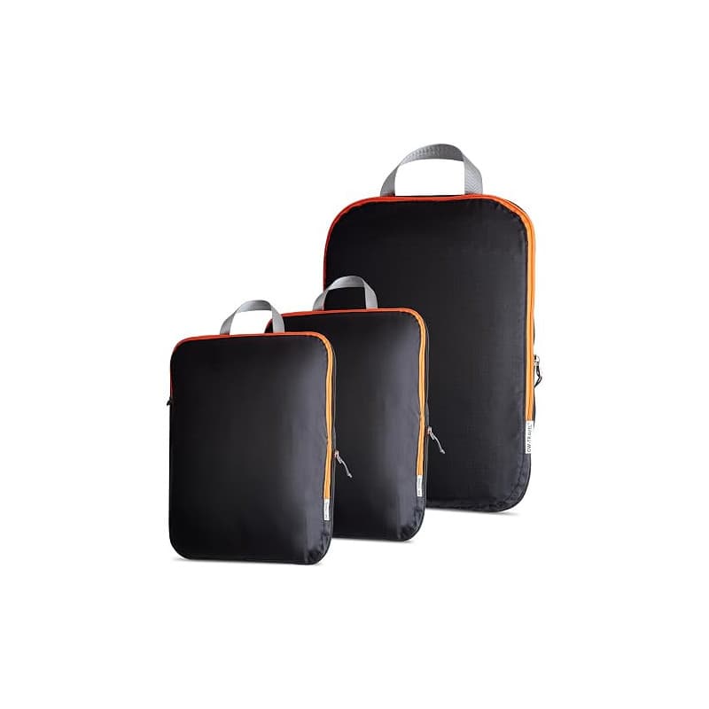 OW-Travel Organisateur de Valise Compressible (3 pièces, Moyen/Large, Noir) Organisateur Valise, Sac de Compression Voyage. Orga