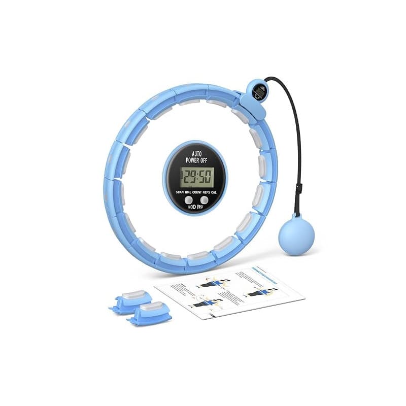 MERACH Hula Hoop pour Adultes avec Compteur de Calories, Hula Hoop Fitness Silencieux, Démontable, pour Tour de Taille 84-144 cm