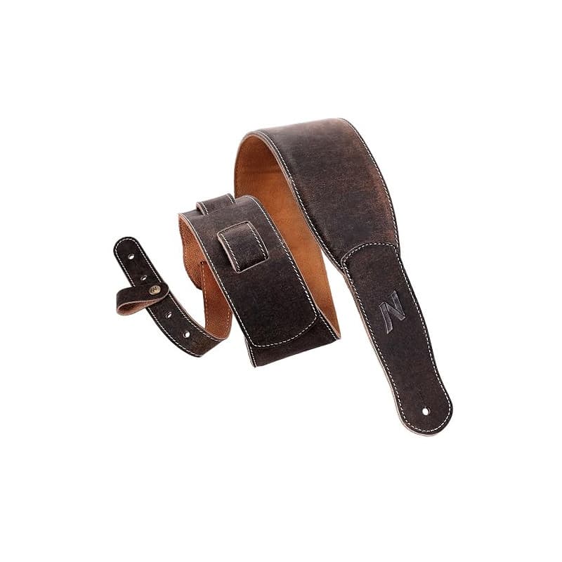 Nefelibata sangle de guitare de 3 pouces, en cuir pleine fleur avec rembourrage en mousse, pour guitare acoustique, basse et éle