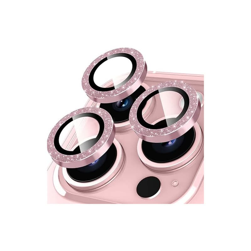 Oelrstfe Caméra Arrière Protection pour iPhone 14 Pro/14 Pro Max Verre Trempé,Pailleté Protecteur Objectif Lentille,9H Dureté HD