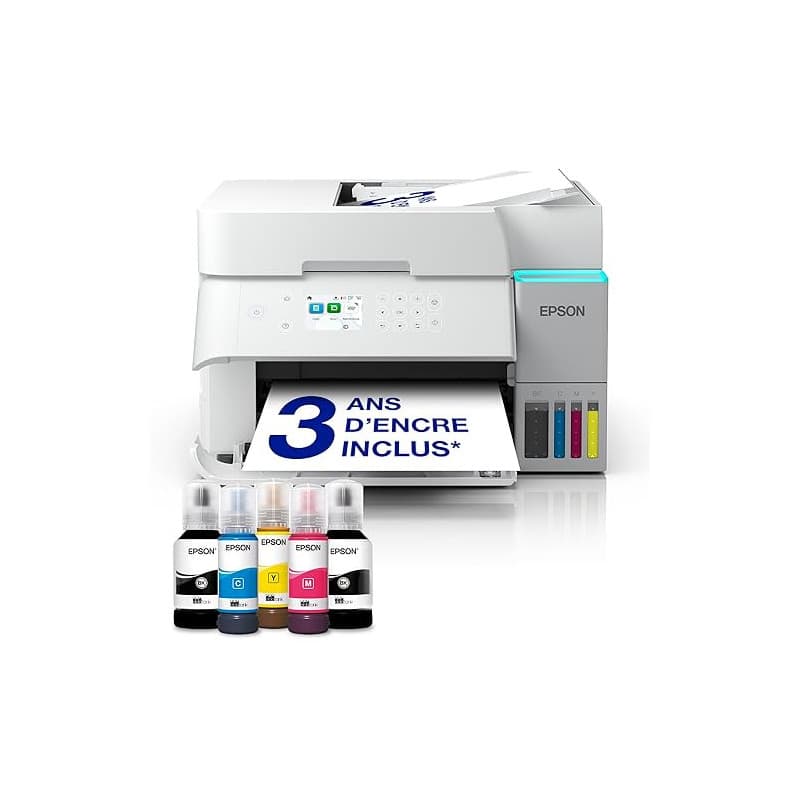 Epson EcoTank ET-3956 Imprimante à Réservoirs D’Encre | Télétravail | Wi-FI | A4 | Imprimer, Copier, Numériser en Recto Verso Au