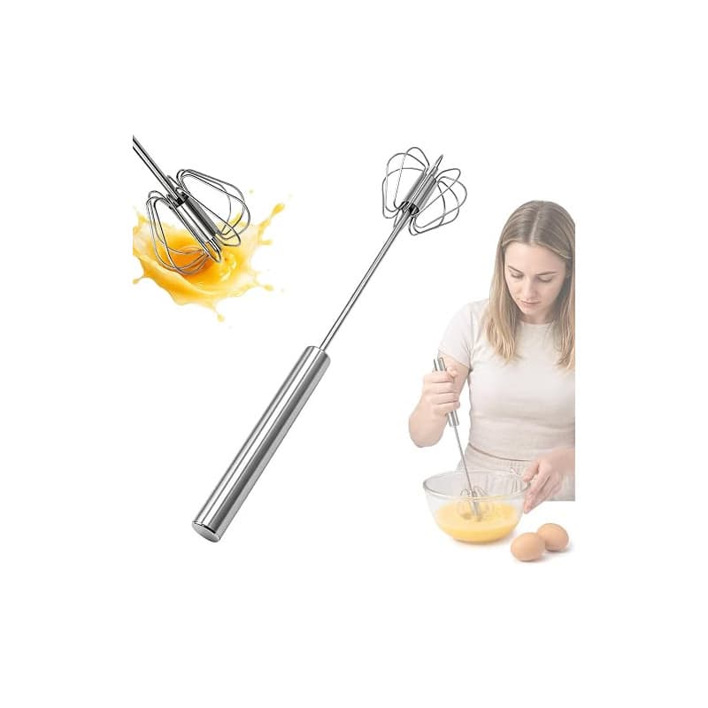 DKLUOLAN Batidor Manual semiautomático de Acero inoxidable, Petit Fouet Cuisine Semi-Automatique en Acier Inoxydable, Batteur Ma