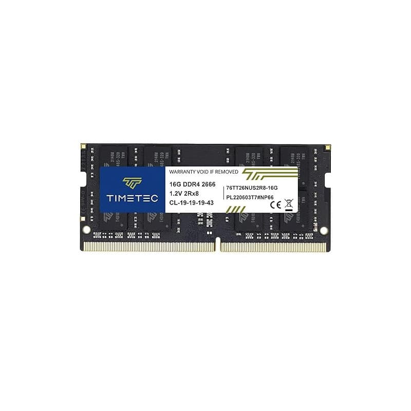 Timetec 16 Go DDR4 2666 MHz (PC4-2666V) PC4-21300 SODIMM – Non-ECC sans Tampon, 260 Broches, 1,2 V, CL19, Module de mémoire pour