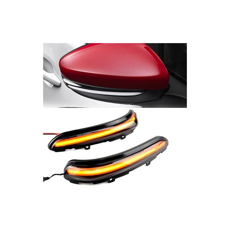 Yoegerery Paire de clignotant de retroviseur latral LED pour Peugeot 208 2008 Citroën C3 MK3 C4 Cactus Opel Corsa F (Noir)