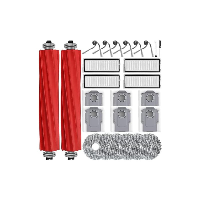 26 Rechange Accessoires pour Roborock QV 35A / QV 35S / QR 798 / QR 598 Aspirateur Robot Laveur, 6 Sacs à poussière 6 Serpillièr