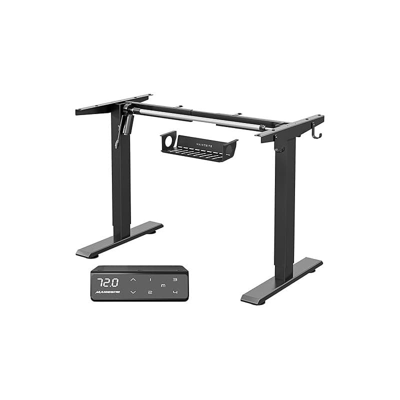 MAIDeSITe Bureau Assis Debout Electrique Réglable à 2 Étages en Hauteur avec 4 Claviers à Mémoire Automatique Cadre de Bureau (N