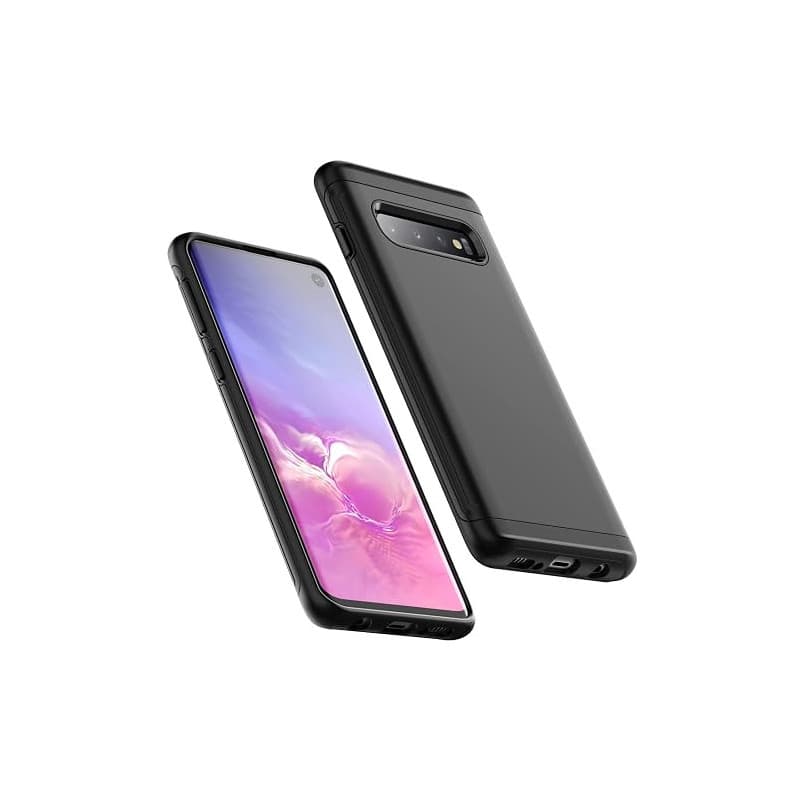 JETech Coque Antichoc pour Samsung Galaxy S10, Étui Housse Double Protection Robuste avec Choc-Résistible (Noir)